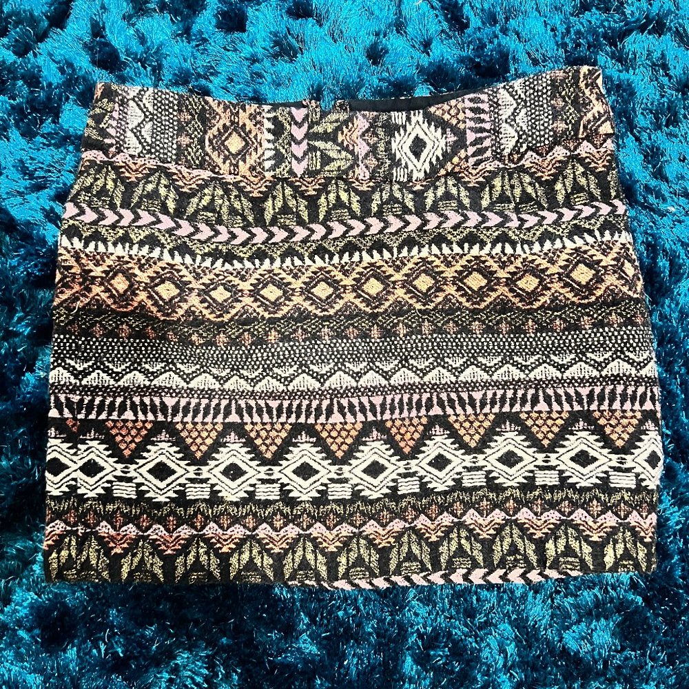 Rip Curl Mini Skirt Medium Geometric Tribal Pattern